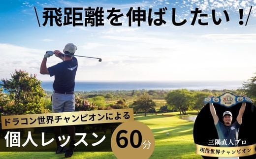ドラコン現役世界チャンピオン“三隅直人プロ”による飛距離アップレッスン！60分（マンツーマンゴルフレッスン）【ゴルフ 飛距離 飛距離アップ ゴルフ レッスン ゴルフ指導 ゴルフのコツ 技術向上 レッスン スイング改善 マンツーマン 初心者歓迎 プロ プロによる指導 ゴルフドライバー ゴルフドライバーコンテスト 世界大会 日本大会 優勝】