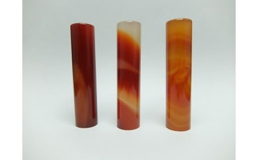 E437赤メノウ印鑑　13.5㎜×60.0㎜