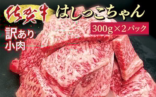 【毎月数量限定】佐賀牛 焼肉 用 カルビ を贅沢に ステーキ に！佐賀牛小肉 「はしっこちゃん」 300g×2パック 牛肉 黒毛和牛 ３００g × ２パック _b-406