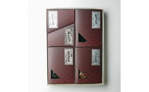 かすみ(佃煮詰合せ:さんしょうの実、あさり佃煮、松茸昆布、ちりめんさんしょう、あかね昆布)