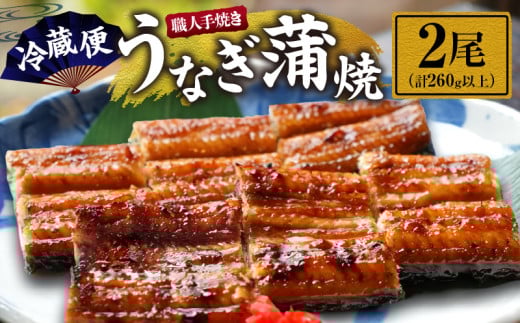 職人 手焼き うなぎ蒲焼 2尾 計260g以上 鰻 魚介類 伝統の味 秘伝のタレ 厳選 国産 ウナギ おかず 食品 加工品 真空パック 冷蔵 人気 おすすめ うな重 うな丼 惣菜 お土産 ひつまぶし うなぎ寿司 お祝い 贈り物 ギフト 贈答 プレゼント 宮崎県 日南市 送料無料_CD40-23