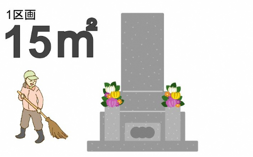 【申込前、要連絡】お墓のお掃除サービス　約15㎡（清掃）