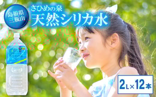 ナチュラルミネラルウォーター「さひめの泉」2L×6本×2箱【水・ミネラルウォーター 2000ml 水 2L 12本 天然水 ミネラルウォーター 軟水 シリカ水 シリカ ペットボトル】