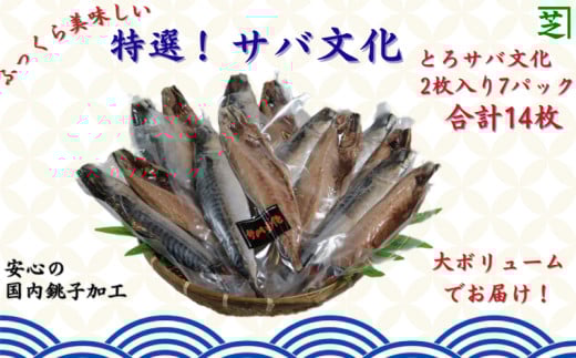 サバ 特選 ！ サバ文化 14枚 鯖 さば サバ 文化干し さば文化干し 塩サバ 塩鯖 塩さば 鯖文化 さば文化 とろ さば 文化 トロさば文化 干物 冷凍 小分け 人気 グルメ お取り寄せ おつまみ 夕食 ふるさと納税 ふるさと納税サバ 送料無料 10000 10000円 千葉県 銚子市 シバショウ