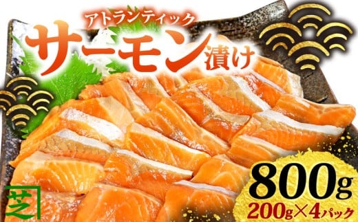 サーモン アトランティック サーモン漬け 刺身用 800g(200g×4) 昆布醤油漬け アトランティックサーモン 鮭 しゃけ さけ 切身 刺身 冷凍 魚 海鮮  海鮮丼 漬け丼 漬け 贅沢 おつまみ お取り寄せ グルメ お歳暮 贈り物 贈答 小分け 個包装 ふるさと納税 ふるさと納税鮭 送料無料 10000 10000円 千葉県 銚子市 シバショウ