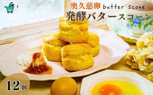奥久慈卵と発酵バターのスコーン 12個セット 冷凍発送 | スコーン バター 卵 人気 焼き菓子 おいしい サクサク しっとり クリーム アイス 紅茶 冷凍 アフタヌーンティー 牛乳 茨城県 常陸太田市