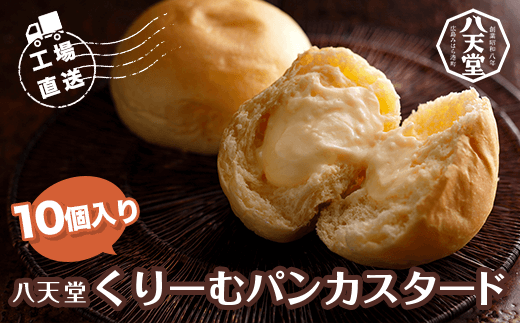 KBS002 ＜工場直送＞八天堂くりーむパンカスタード10個入り パン クリームパン 千葉県 木更津市 送料無料