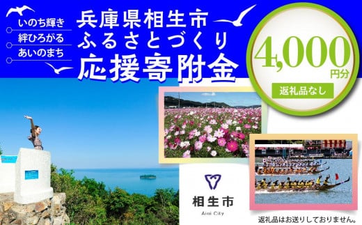 【返礼品なし】兵庫県相生市への寄付(4,000円分)