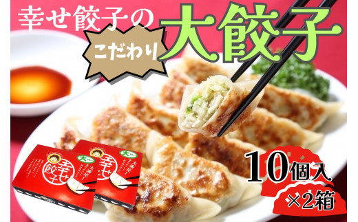 006-20-1幸せ餃子のボリューム満点こだわり大餃子（2箱）/ 餃子 ギョウザ 手作り ジャンボ餃子 １０個入り ２箱 冷凍 食品 おかず  冷凍 食品 おかず 国産 国産野菜 高座豚 ぎょうざ  ギョーザ 餃子 冷凍餃子  焼き餃子 焼餃子 冷凍 冷凍食品 おかず 弁当 惣菜 おつまみ おやつ 時短  便利 焼くだけ お手軽 アレンジ 常備