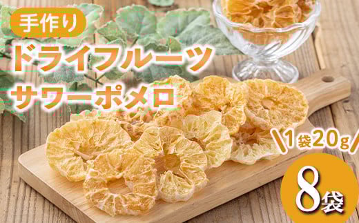 isa597 ドライフルーツサワーポメロ「そのまんまドライしました。」(計8袋・各20g)ドライフルーツ サワーポメロ 砂糖不使用 小分け 手づくり ギフト 加工食品 果物 フルーツ ハンドメイド【薩摩美食倶楽部】