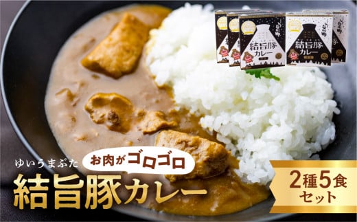 白川郷 結旨豚カレー 5食セット 中辛 レトルト カレー 豚肉 ポークカレー もも肉 バラ肉 食べ比べ セット ゆいうまぶた ブランド豚 吉野ジーピーファーム 国産豚 白川村 10000円 1万円 [S417]