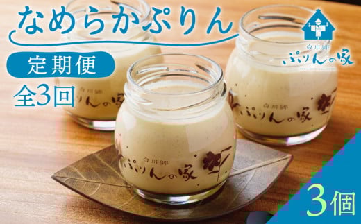 定期便 3回お届け 白川郷 ぷりんの家 なめらかぷりん 3個セット[S734]