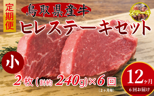 鳥取県産牛 ヒレステーキ6回定期便 [奇数月] 国産 牛肉 赤身 ヒレ ステーキ 冷凍 定期便 肉 おすすめ 希少部位 ブランド牛 フィレ 倉吉市