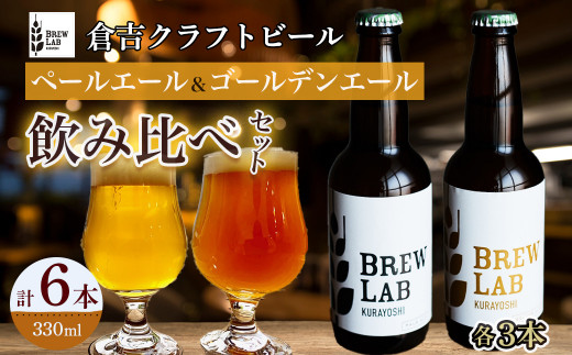 BREW LAB クラフトビール【6本セット】 ビール クラフトビール 地ビール ペールエール ゴールデンエール 鳥取県 倉吉市 珍しい 美味しい ビール党 クラフトビア 手作り おすすめ 飲み比べ 詰め合わせ 大容量