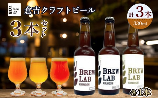 BREW LABクラフトビール3本セット ビール クラフトビール 地ビール ipa ペールエール ゴールデンエール 鳥取県 倉吉市 珍しい 美味しい ビール党 クラフトビア 手作り おすすめ 飲み比べ 詰め合わせ