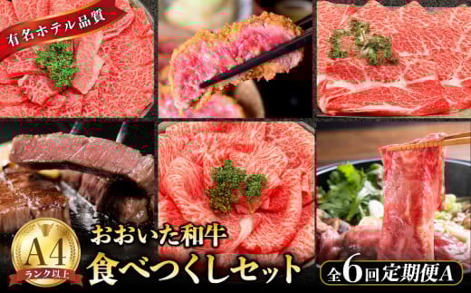 【定期便A】ホテルクオリティおおいた和牛 食べつくしセット(6回)