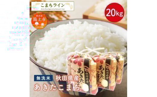[新米先行予約] 新米 無洗米 あきたこまち 20kg 米 一等米 返礼品 こめ コメ 20キロ ふっくら 甘い 人気 おすすめ ランキング グルメ 故郷 ふるさと 納税 秋田 潟上 潟上市 [こまちライン]