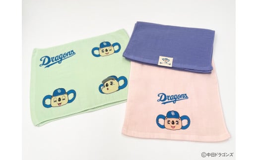 【中日ドラゴンズとのコラボアイテム】のこり染×ドアラフェイスタオル　ブルーベリー