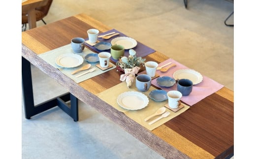 【のこり染】ランチョンマット　ブルーベリー