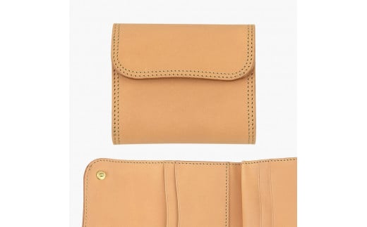 Wホック&Wステッチ ミニ財布 ナチュラル色 TSURANE|トゥクソン Tucson 敬老の日 [0362]