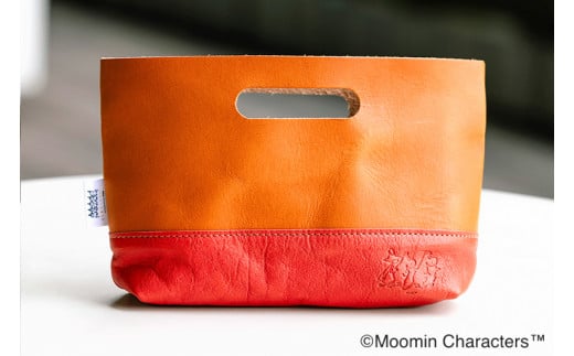 ムーミン こどもミライサポート 栃木レザー バッグインバッグ (レッド) [0650]