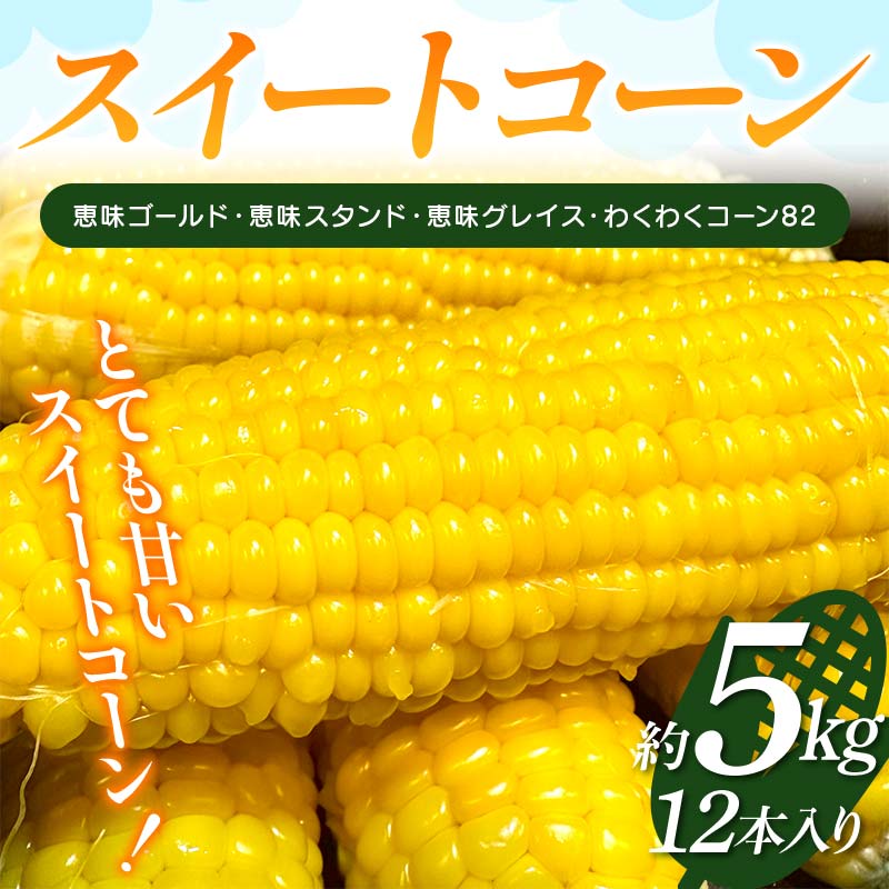スイートコーン 約5kg（12本入り） とうもろこし トウモロコシ とうきび トウキビ コーン 野菜 食品 F4H-0520