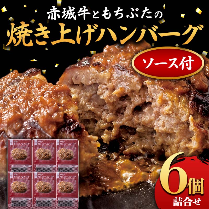 赤城牛と和豚もちぶたのハンバーグ 6個詰め合せ（ソース付き） セット レトルト 食品 湯せん 湯煎 一人暮らし  F4H-0061