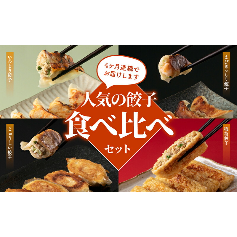 【定期便】4ヵ月連続 餃子工房いろどり食べ比べセット 冷凍生餃子 ぎょうざ ギョウザ 惣菜  F4H-0215