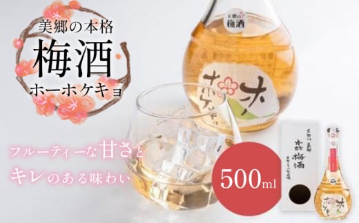 梅酒 500ml 1本 アルコール度数 12度 本格梅酒 お酒 酒 梅 うめ 干 飲み フルーティー 女性 フルーツ 果物 ギフト 無 年 徳島 山 美郷 美郷の本格梅酒「ホーホケキョ」
