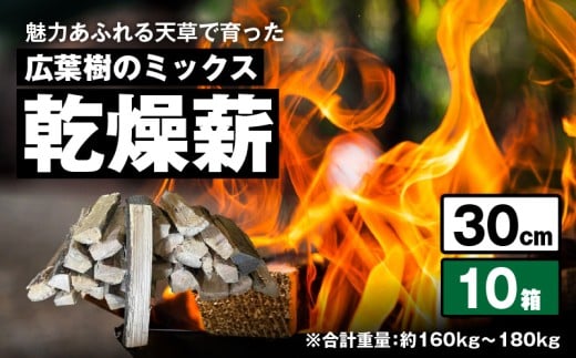 S163-016_魅力あふれる天草で育った広葉樹のミックス乾燥薪（30cm）