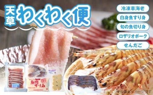 S059-001_天草わくわく便セット(冷凍車海老、魚のすり身、ロザリオポークなど)