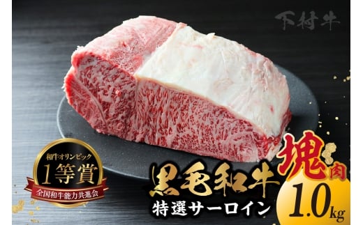 東浦町産「黒毛和牛」特選サーロイン塊肉(約1kg)│牛肉 牛 サーロイン 塊 塊肉 ブロック 高級 贅沢 黒毛和牛 A5ランク 下村牛 ステーキ 焼肉 愛知県 東浦町 東浦