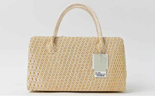 和装バッグ　利休バック　あおりバック　組織　ゴールド　お着物に　お茶席に [№5275-0269]