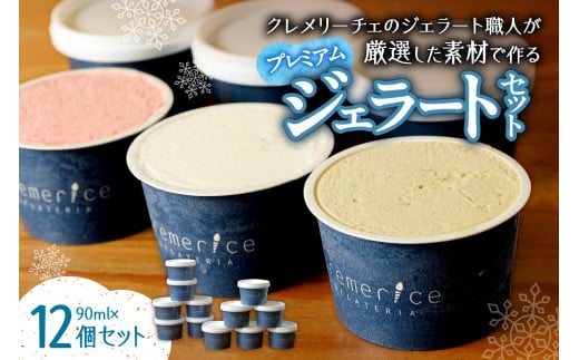 クレメリーチェのジェラート職人が厳選した素材で作るプレミアムジェラート12個セット