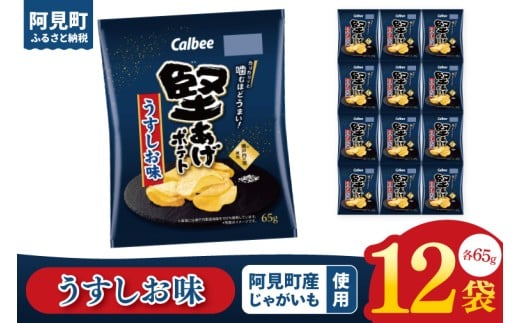 カルビー 堅あげポテト うすしお味(65g) 12個|Calbee お菓子 菓子 おやつ おかし ぽてち ポテチ スナック おつまみ ジャガイモ じゃがいも(93-10)