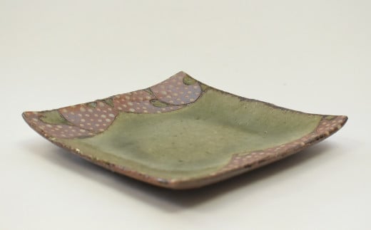 釉彩小角皿 和食器 陶芸品《受注制作》