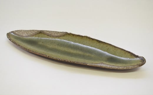 銀彩オーバル皿 和食器 長皿 平皿 陶芸品《受注制作》