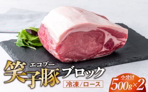 豚肉 ブロック ロース 小分け 真空パック 冷凍 1kg (500g×2) 笑子豚 豚ロース ロース肉 豚カツ 岩手県 金ケ崎町 令和6年1月以降順次発送
