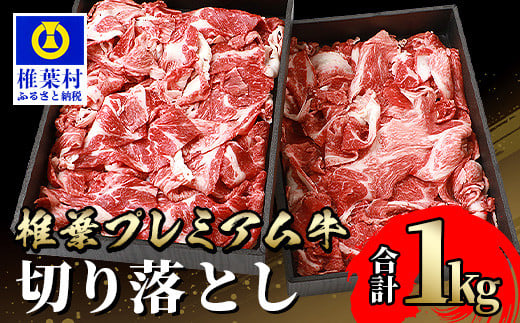宮崎県産 椎葉プレミアム牛 切り落とし 1kg ［宮崎県 椎葉村 国産 国産牛 黒毛和牛 和牛 牛 牛肉 赤身 にく おにく 肉 お肉 すきやき すき焼き カレー シチュー 炒め物 焼肉 冷凍 ごちそう 贈物 日本三大秘境］【TK-49】