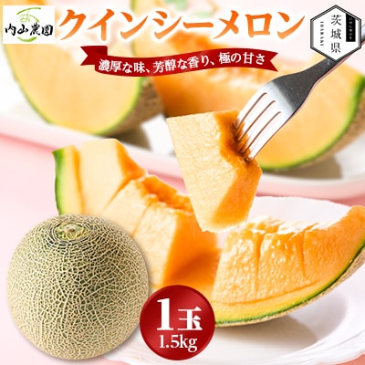 【内山農園】いばらきメロンコンテスト2025クインシーメロン(1玉1.5k)2026年5月~発送開始【配送不可地域:離島・沖縄】【1635776】