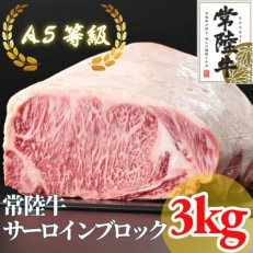 常陸牛 A5等級 サーロインブロック 約3kg【配送不可地域:離島・沖縄】【1518922】