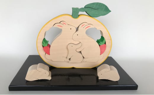 萩・十二支の夏みかん 専用飾り台付(うさぎ) |hg000176