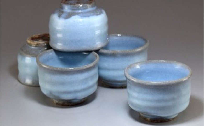 萩焼 蒼の番碗 5客揃 |hg000344