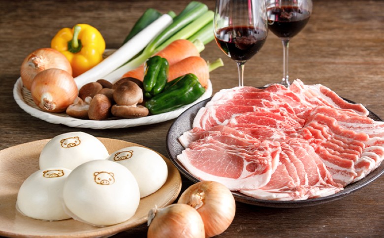 萩むつみ豚 焼肉・豚まんセット |hg000573