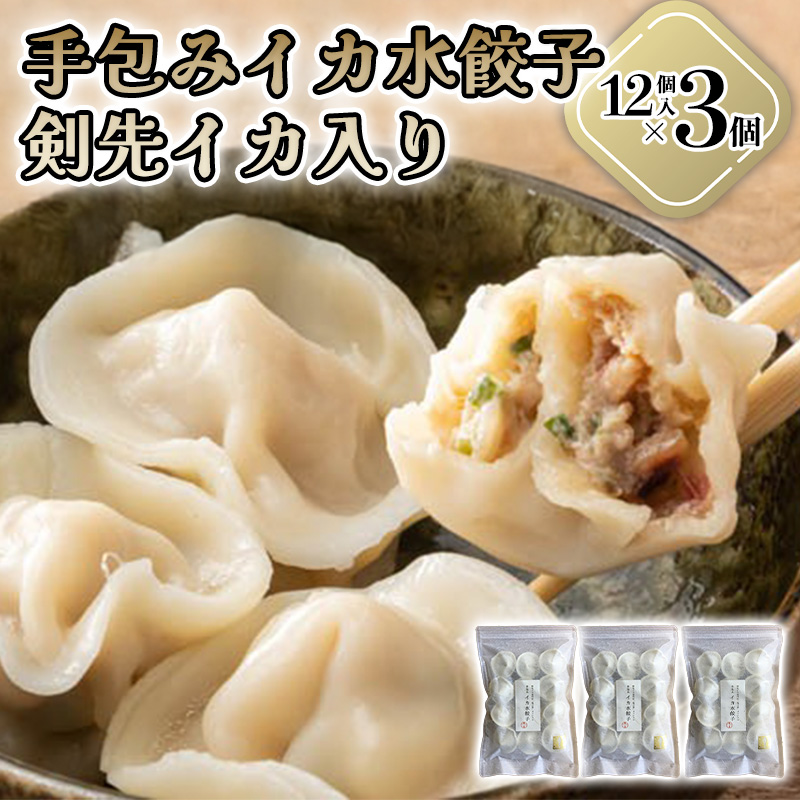 「人気・手包みイカ水餃子」[12個入]×3パック 剣先イカ専門店オリジナル |hg000592