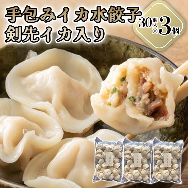 「人気・手包みイカ水餃子」[30個入]×3パック[パーティー規格]剣先イカ専門店オリジナル |hg000594