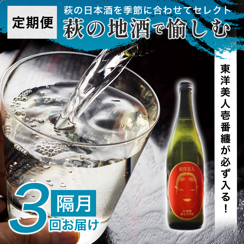 大人気・東洋美人壱番纏も含む!/萩の地酒定期便 隔月発送・3回コース |hg0034-E
