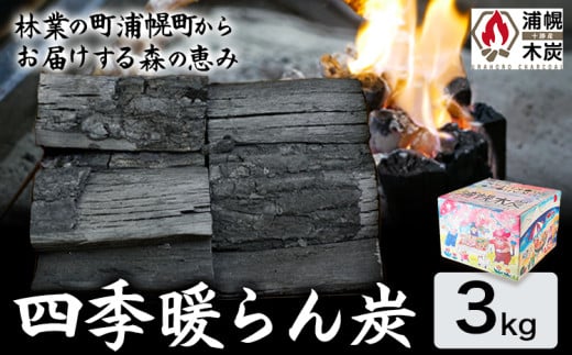 四季暖らん炭×3kg 高級切炭小割 株式会社浦幌木炭 キャンプ バーベキュー BBQ 消臭 火鉢 囲炉裏 国産木炭 川遊び ロッジ レジャー 行楽 安全 安心 st-p