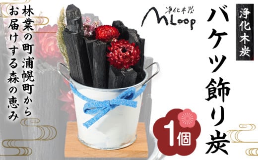 浄化木炭 バケツ飾り炭 1個 MLoop(エムループ) 株式会社浦幌木炭 浦幌木炭 飾り炭 消臭効果