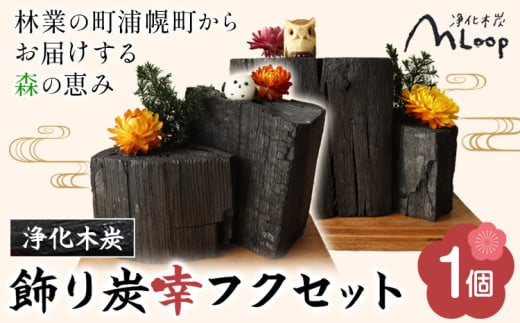 浄化木炭 飾り炭幸フクセット 1個 MLoop(エムループ) 株式会社浦幌木炭 浦幌木炭 飾り炭 消臭効果